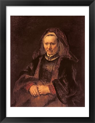 Framed Portrait of an Elderly Woman, c. 1650 Print