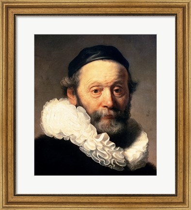Framed Portrait of Johannes Uyttenbogaert Print