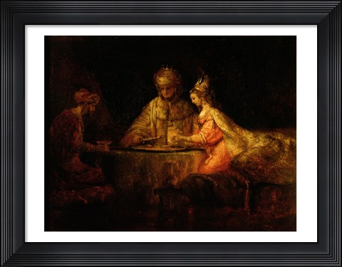 Framed Ahasuerus (Xerxes), Haman and Esther, c.1660 Print