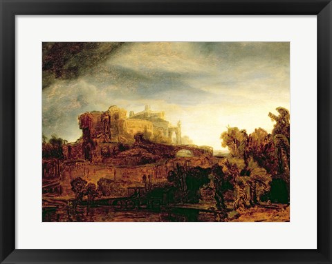 Framed Landscape with a Chateau Print