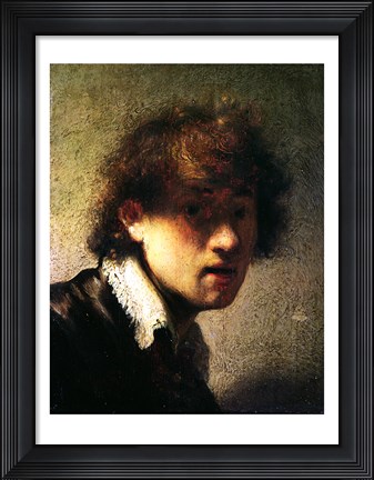 Framed Head of a Young Man or Self Portrait, 1629 Print