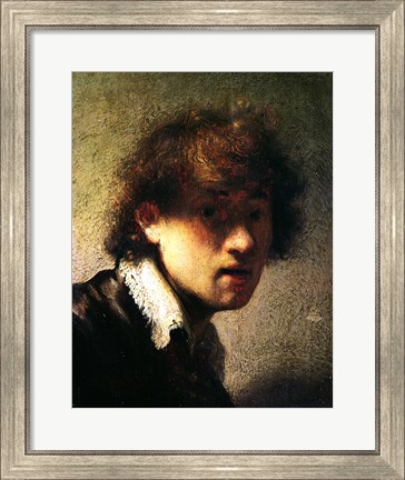 Framed Head of a Young Man or Self Portrait, 1629 Print