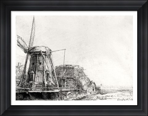 Framed Mill, 1641 Print