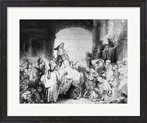 Framed Triumph of Mordecai, c.1640 Print