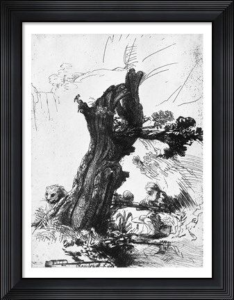 Framed St. Jerome Writing, 1648 Print