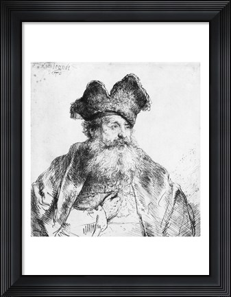 Framed Portrait of an old man Print