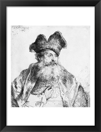 Framed Portrait of an old man Print