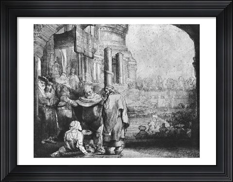 Framed St. Peter and St. John at the Entrance to the Temple, 1649 Print