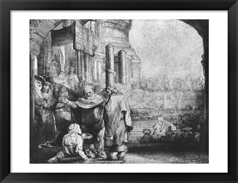 Framed St. Peter and St. John at the Entrance to the Temple, 1649 Print