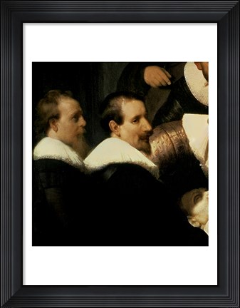 Framed Anatomy Lesson of Dr. Nicolaes Tulp, 1632 (left detail) Print