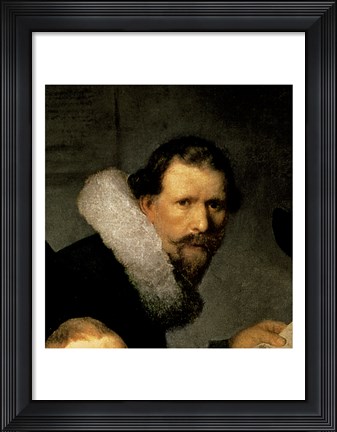 Framed Anatomy Lesson of Dr. Nicolaes Tulp, 1632 (right detail) Print