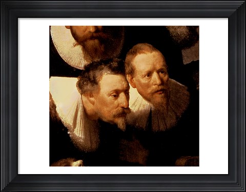 Framed Anatomy Lesson of Dr. Nicolaes Tulp, 1632 (two viewers detail) Print