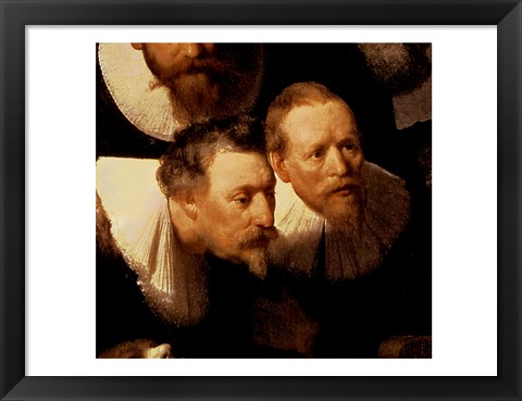 Framed Anatomy Lesson of Dr. Nicolaes Tulp, 1632 (two viewers detail) Print