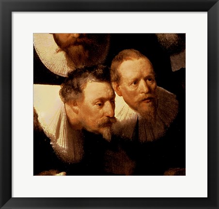 Framed Anatomy Lesson of Dr. Nicolaes Tulp, 1632 (two viewers detail) Print