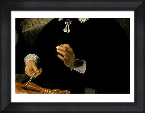 Framed Anatomy Lesson of Dr. Nicolaes Tulp, 1632 (hands detail) Print