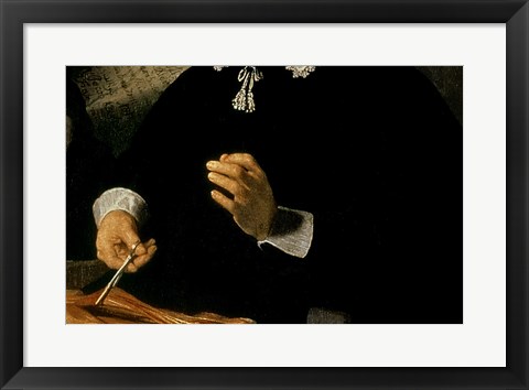 Framed Anatomy Lesson of Dr. Nicolaes Tulp, 1632 (hands detail) Print