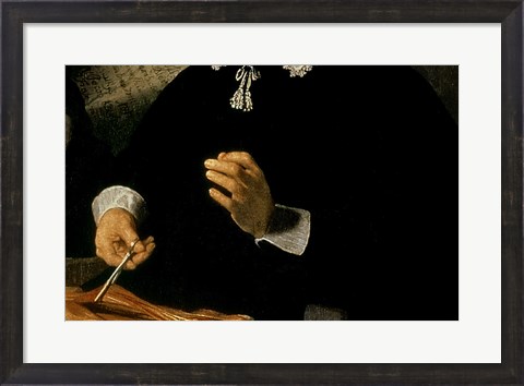 Framed Anatomy Lesson of Dr. Nicolaes Tulp, 1632 (hands detail) Print