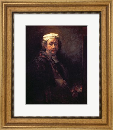 Framed Portrait of the Artist at his Easel, 1660 Print