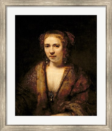 Framed Portrait of Hendrikje Stoffels Print