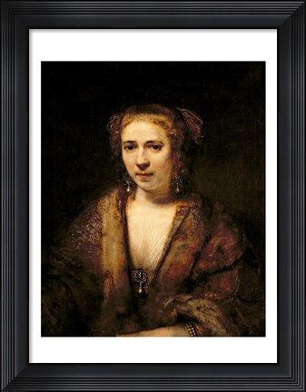 Framed Portrait of Hendrikje Stoffels Print
