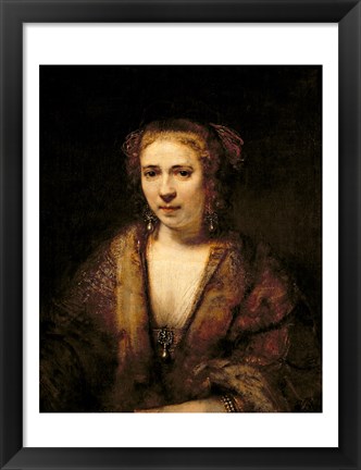 Framed Portrait of Hendrikje Stoffels Print