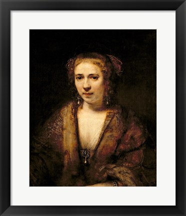 Framed Portrait of Hendrikje Stoffels Print