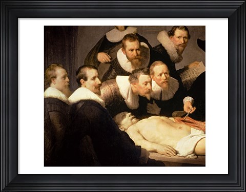 Framed Anatomy Lesson of Dr. Nicolaes Tulp, 1632 (detail) Print