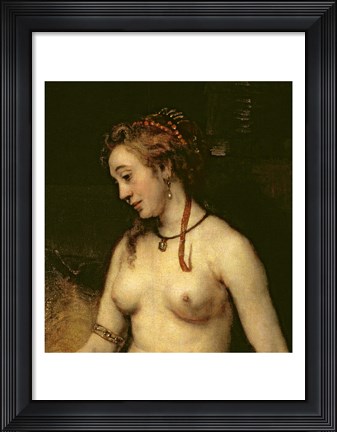 Framed Bathsheba Bathing, 1654 (upper detail) Print