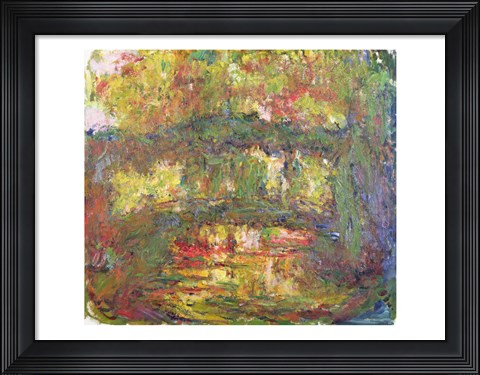 Framed Japanese Bridge at Giverny, 1918-24 - yellow Print