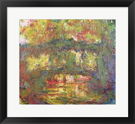 Framed Japanese Bridge at Giverny, 1918-24 - yellow Print
