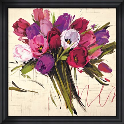 Framed Bouquet of Tulips Print