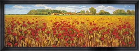 Framed Campo di papaveri Print