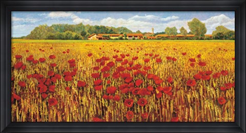 Framed Campo di papaveri Print