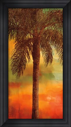 Framed Sunset Palms I Print