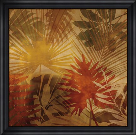 Framed Sunlit Palms I Print