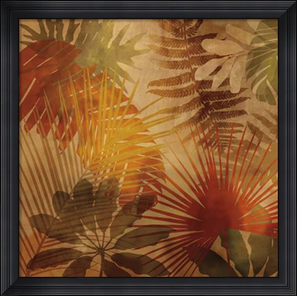 Framed Sunlit Palms II Print