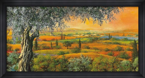 Framed Vallata degli ulivi Print