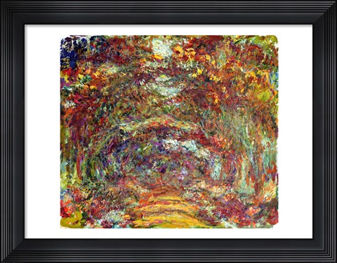 Framed Rose Path, Giverny, 1920-22 Print