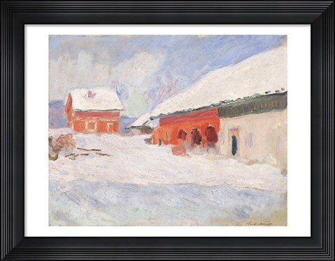 Framed Norway, Red Houses at Bjornegaard, 1895 Print