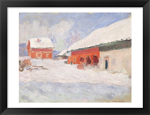 Framed Norway, Red Houses at Bjornegaard, 1895 Print