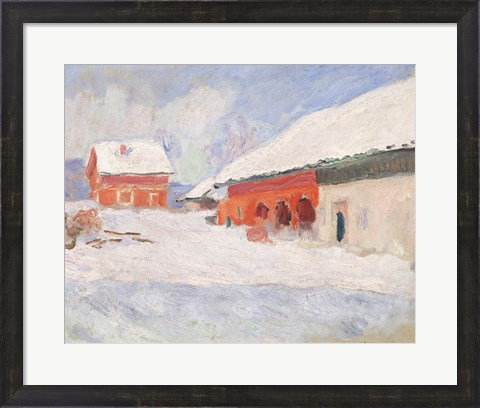 Framed Norway, Red Houses at Bjornegaard, 1895 Print