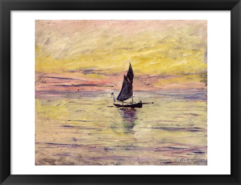 Framed Sailing Boat, Evening Effect, 1885 Print