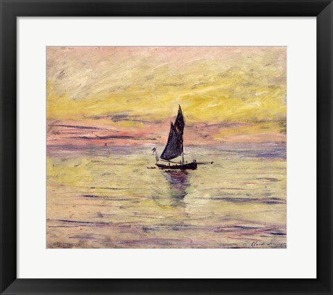 Framed Sailing Boat, Evening Effect, 1885 Print