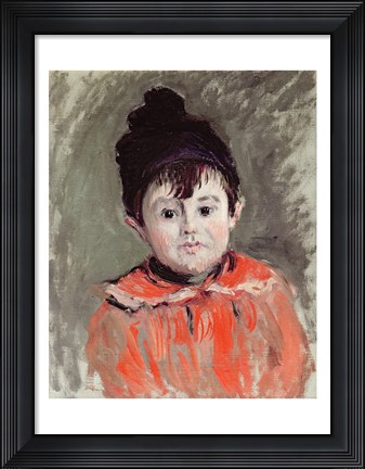 Framed Michel Monet Wearing a Bobble Hat Print