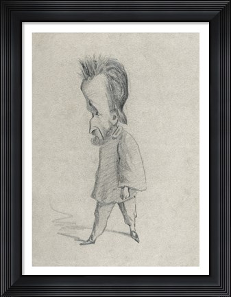 Framed Caricature of the Journalist Theodore Pelloquet, 1858 Print