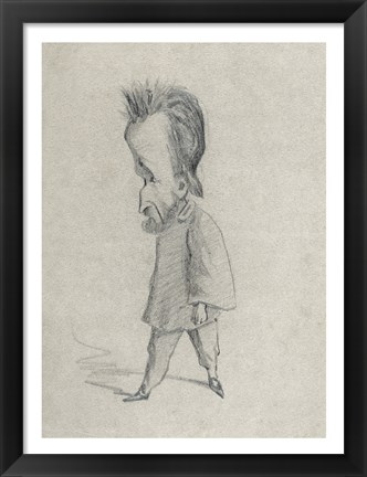 Framed Caricature of the Journalist Theodore Pelloquet, 1858 Print