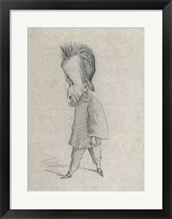 Framed Caricature of the Journalist Theodore Pelloquet, 1858 Print