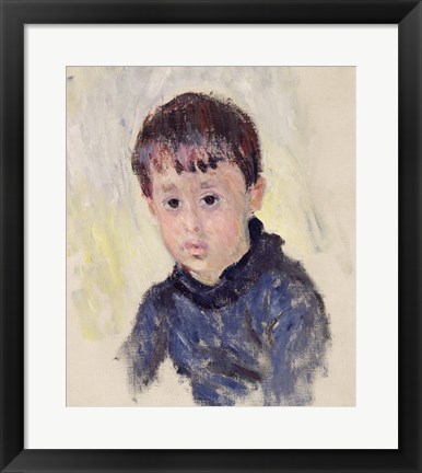 Framed Michel Monet in a Blue Jumper Print