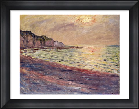 Framed Beach at Pourville, Setting Sun Print