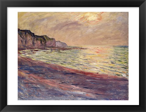 Framed Beach at Pourville, Setting Sun Print